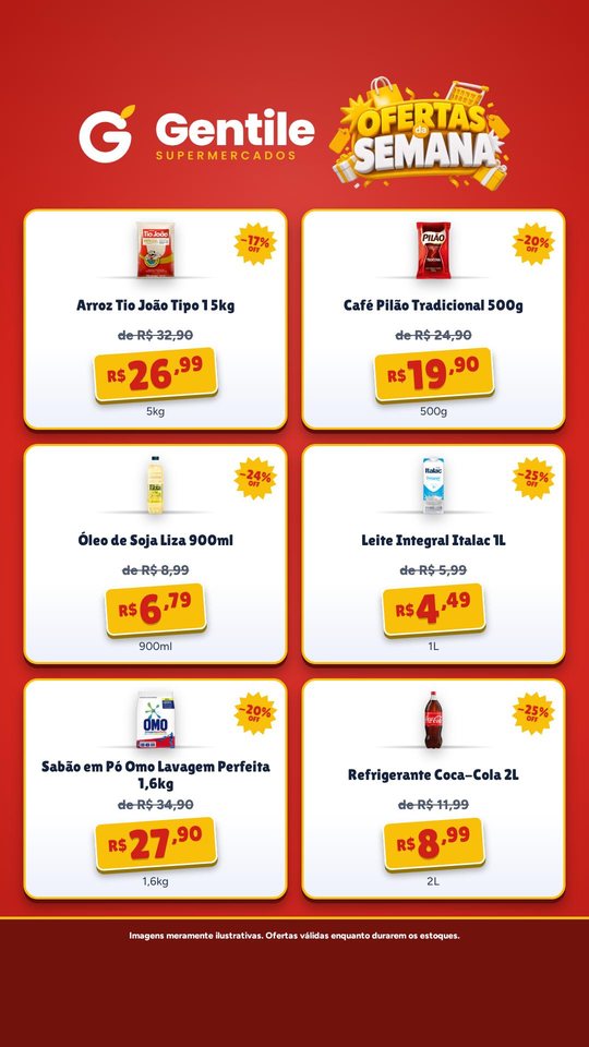Encarte Ofertas da Semana do Gentile Supermercados no formato do story
